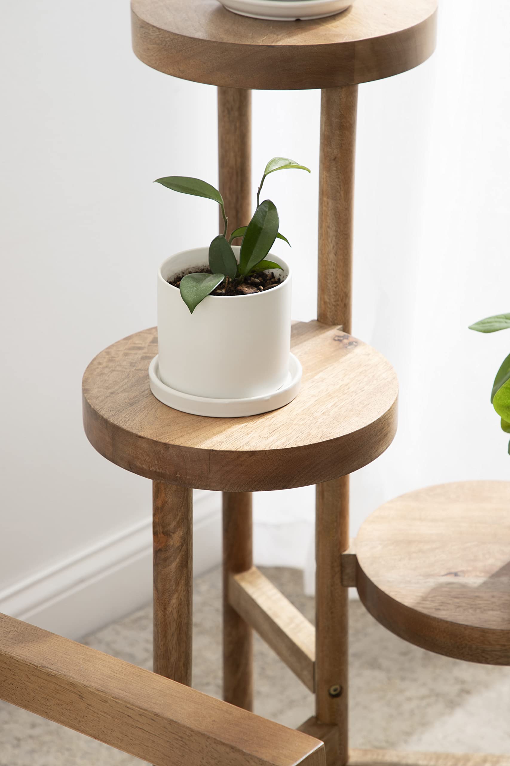 3-Tier Freestanding Plant Stand Natural Wood Farmhouse