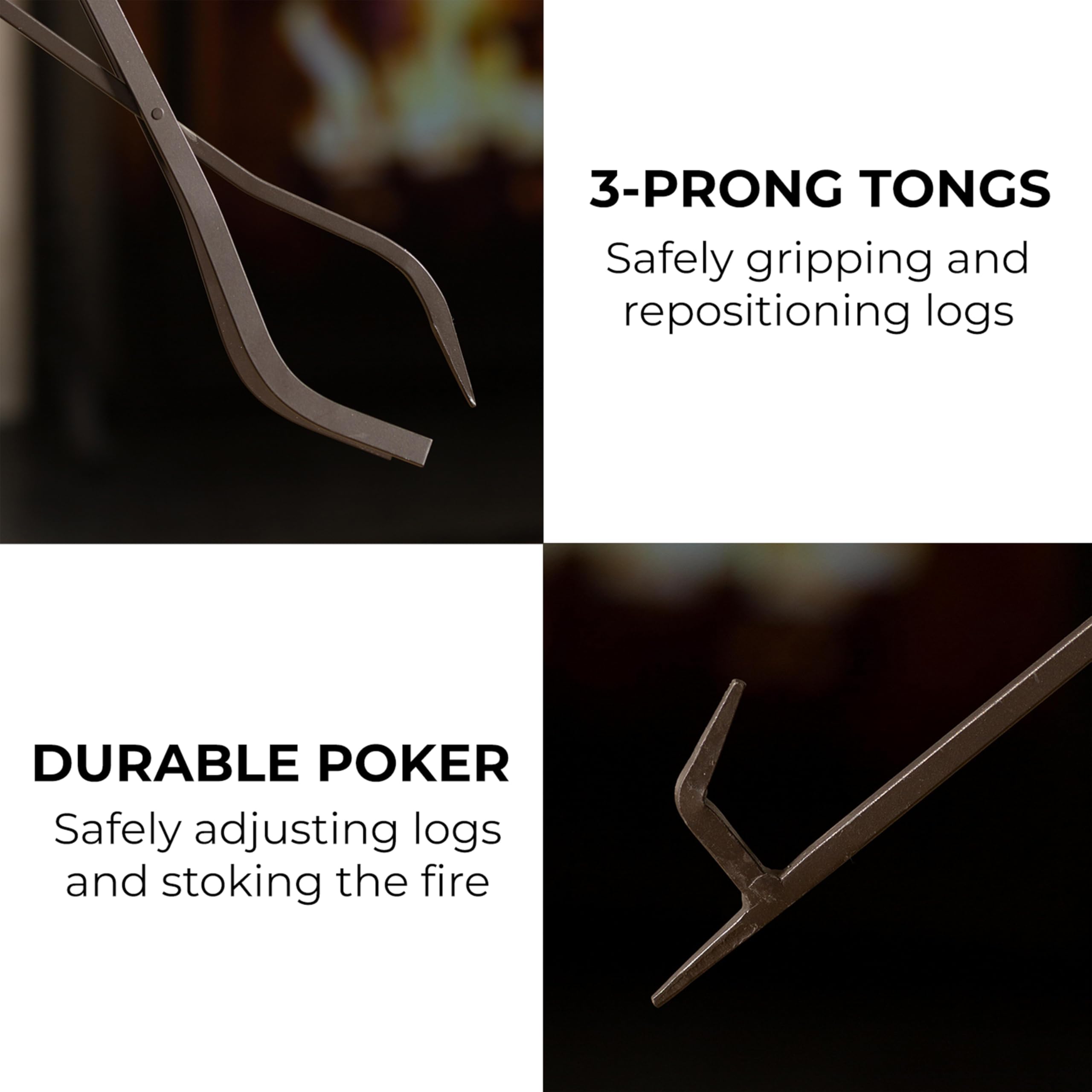 5-Piece Fireplace Tool Set Bronze 27.5"
