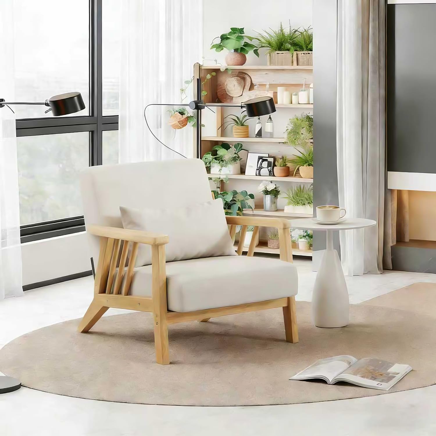 Mid-Century Modern Accent Chair with Armrests