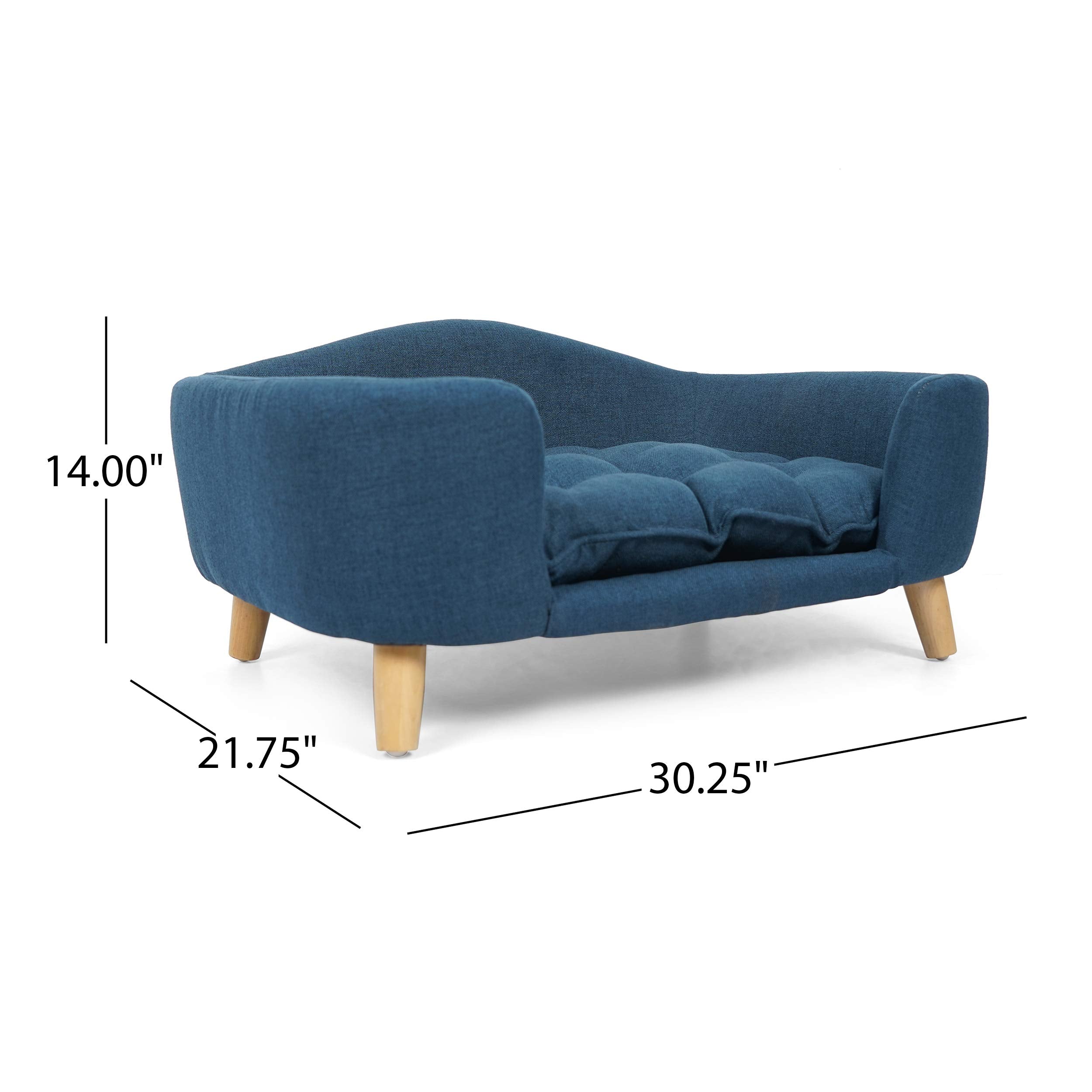 Mid-Century Small Pet Bed Navy Blue