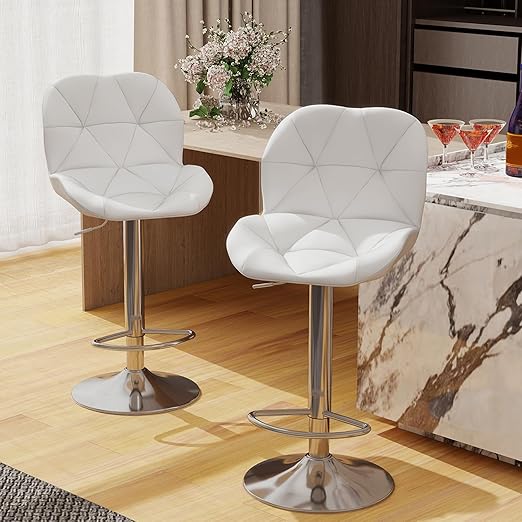 3-Piece Bar Table and Chairs Set - Height Adjustable Round Pub Table with Swivel Barstools