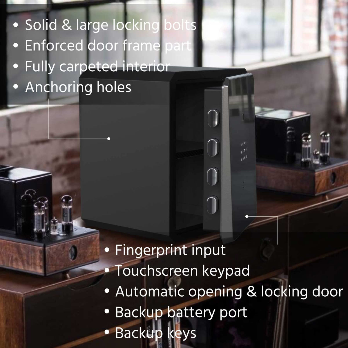 Fingerprint Biometric Home Safe 2.1 Cubic Feet