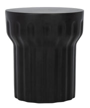 Modern Concrete Round Accent Table - Black