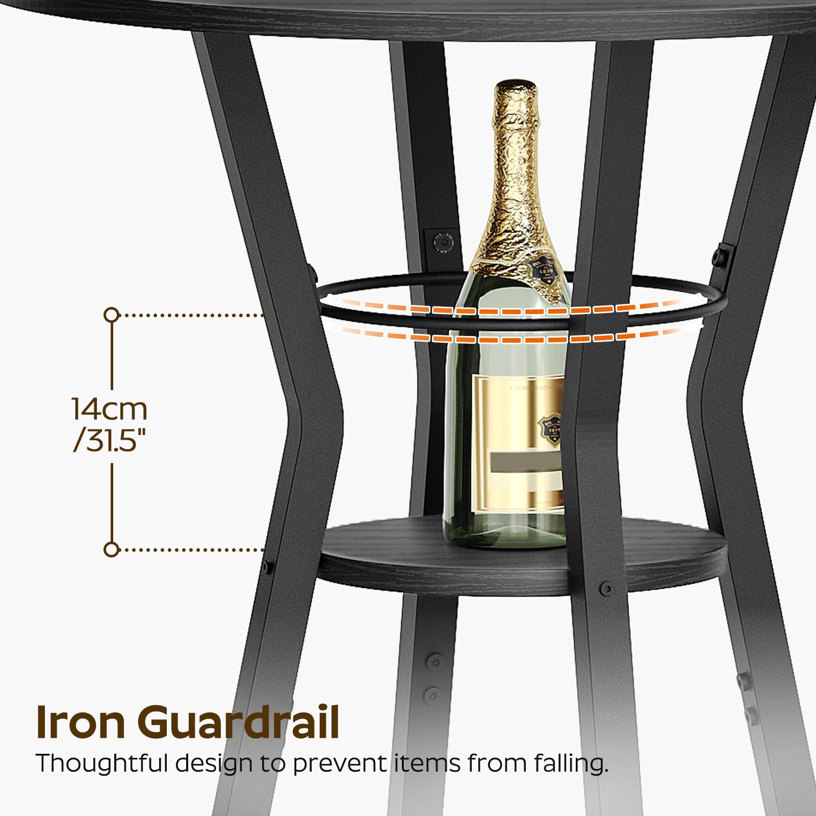 2-Tier Round Bar Table