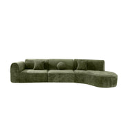 140" Curved Sectional Sofa Set with Chaise Lounge