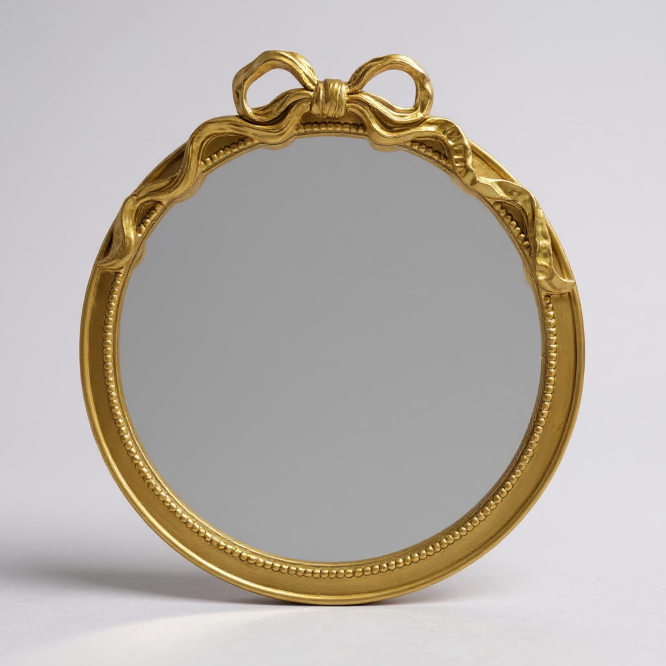 24-Inch Gold Bow Resin Mirror for Nursery