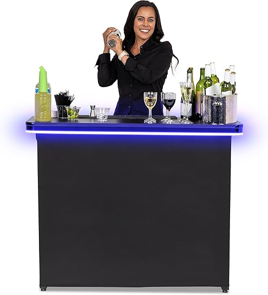 Professional Portable Bar Table with Skirt and Case