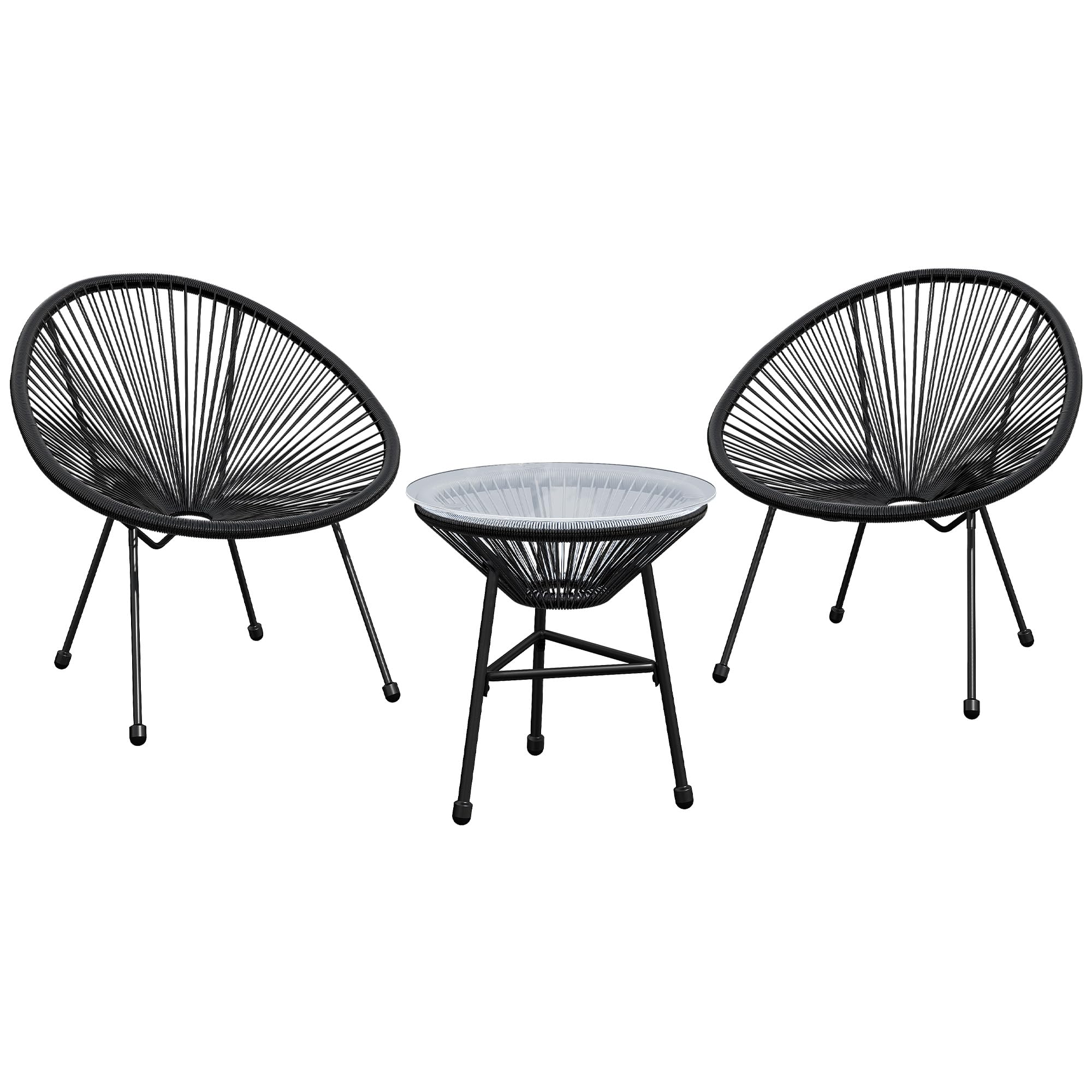 3-Piece Patio Bistro Set with Acapulco Chairs