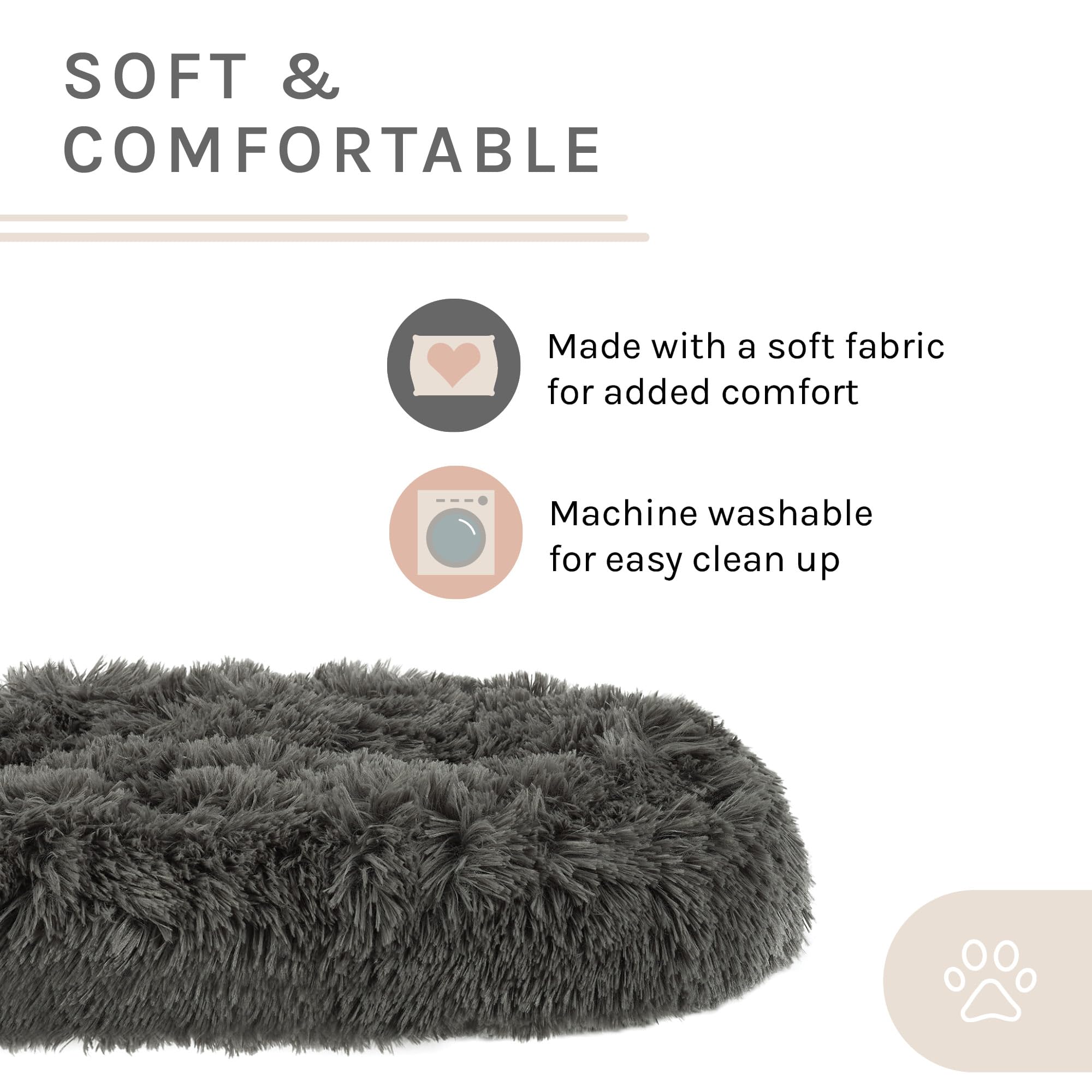 Kuai Medium Pet Bed - Dark Brown Bent Wood with Soft Fur Cushion