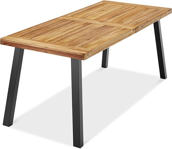 Acacia Wood Dining Table 6-Person Rectangular