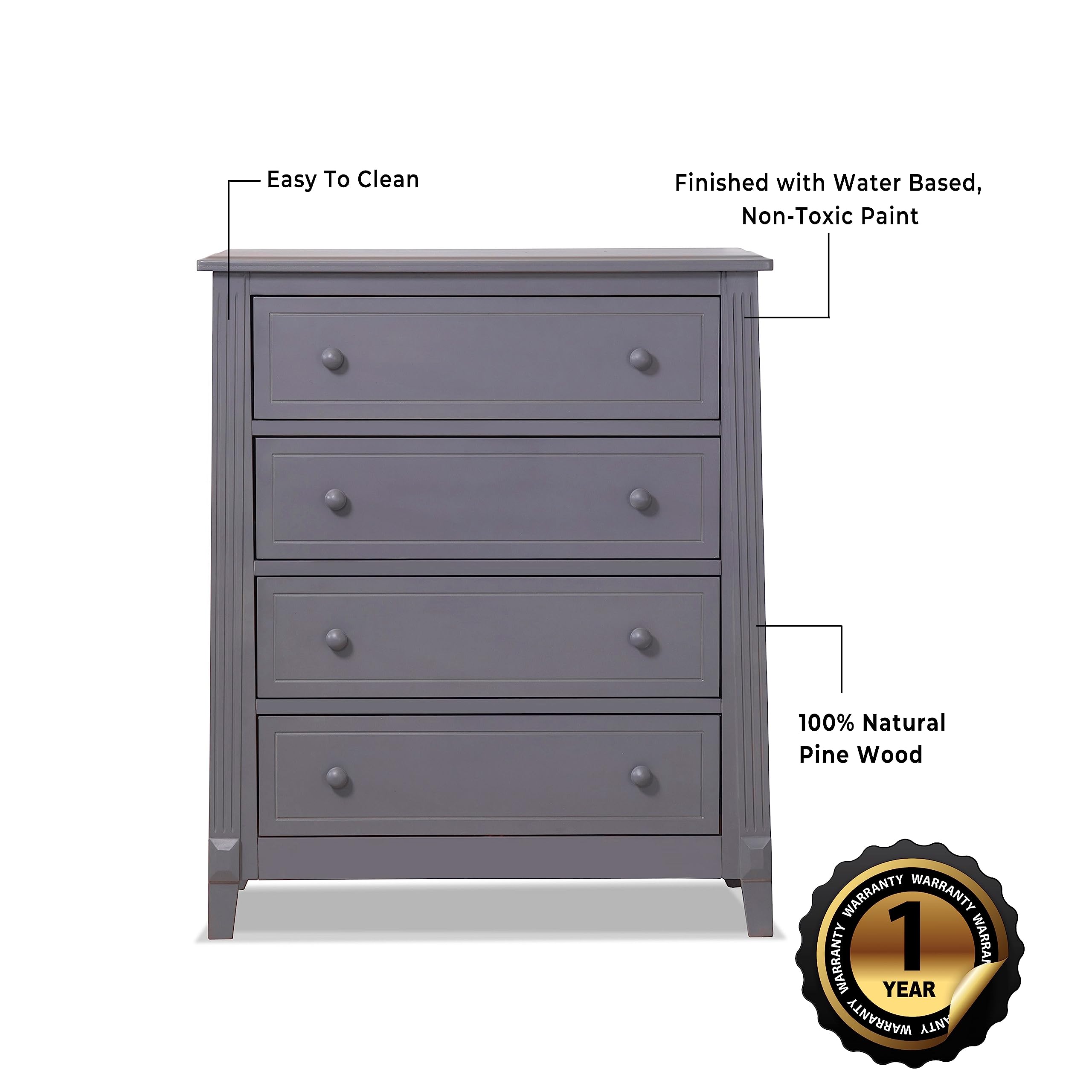 Berkley Baby Dresser with Drawers - Weathered Gray