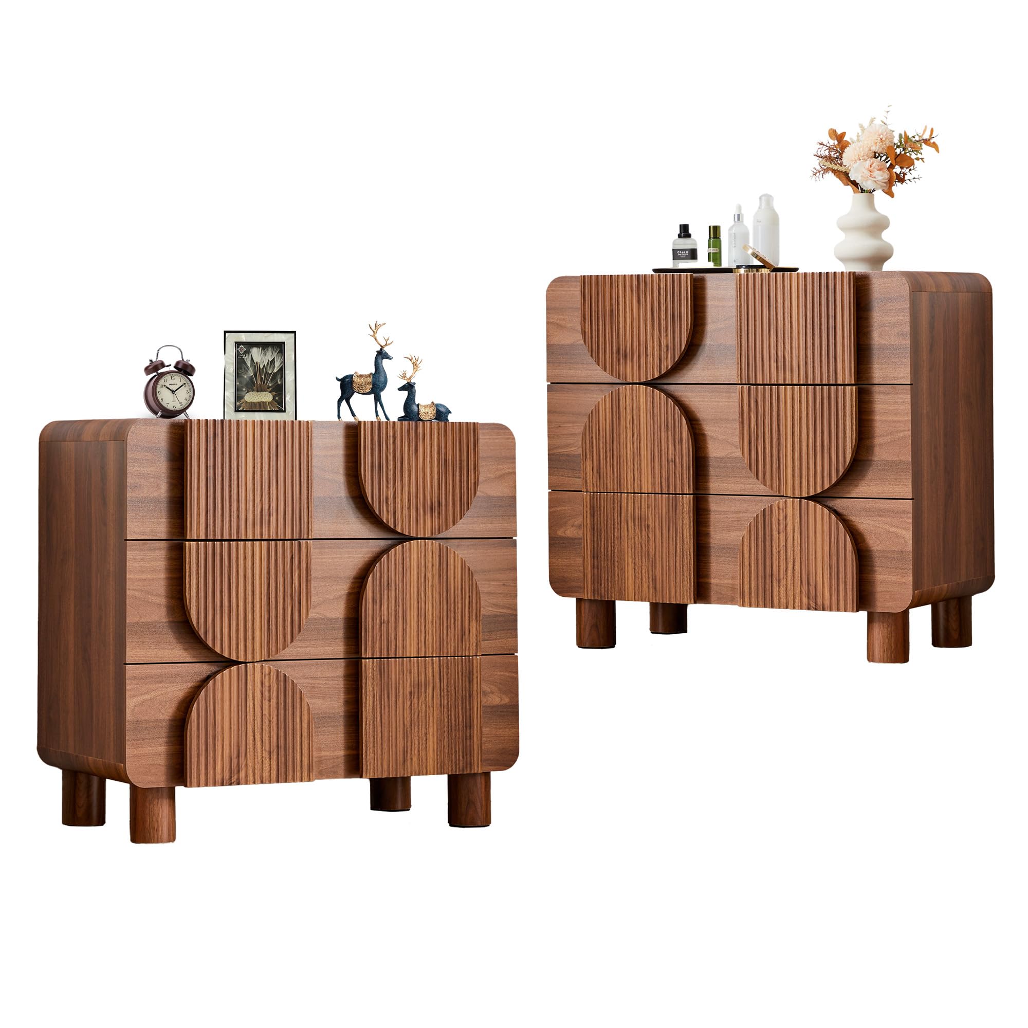 3 Drawer Dresser with Fluted Design