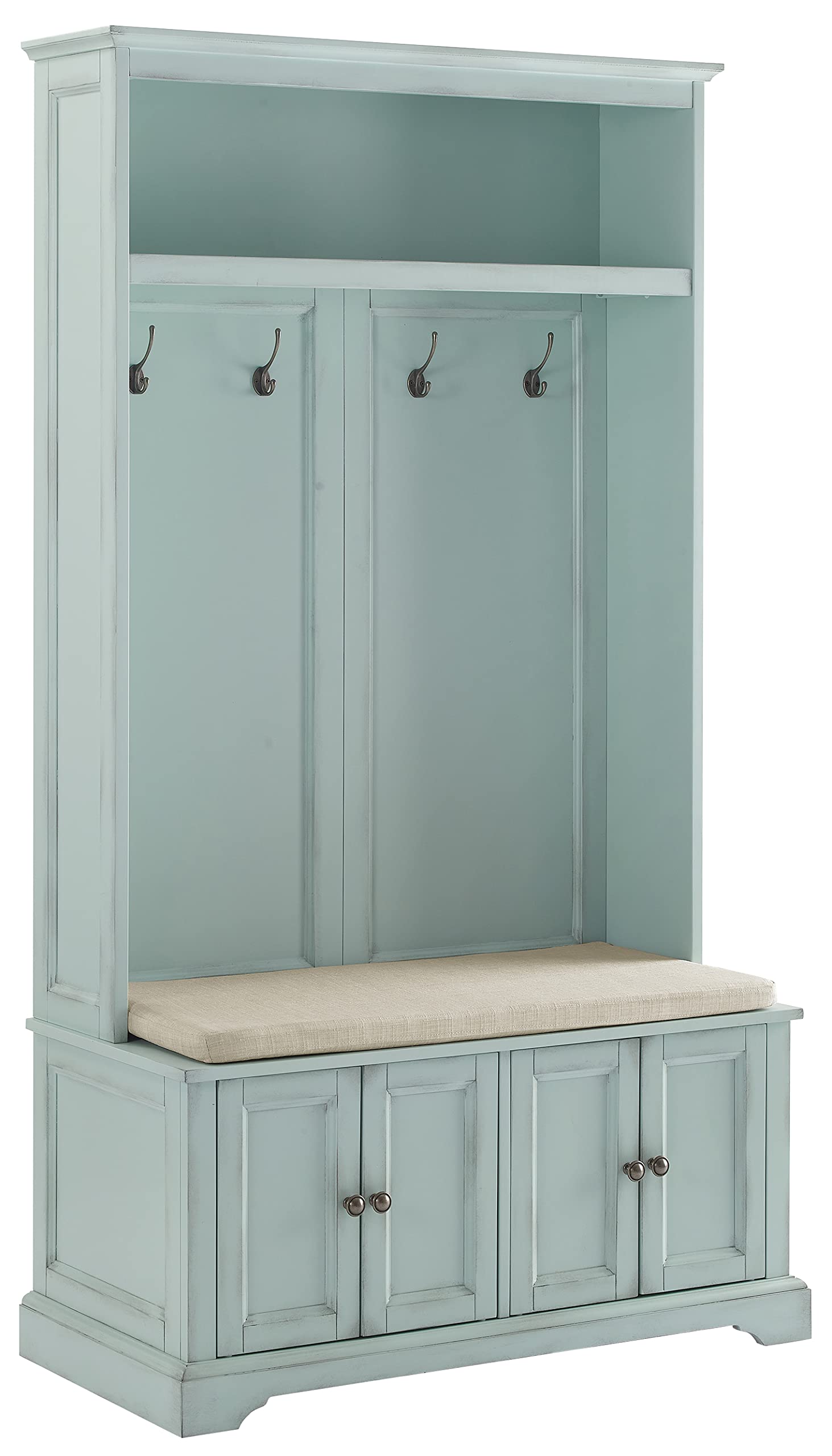 Hall Tree with Shoe Rack Bench and Coat Hooks