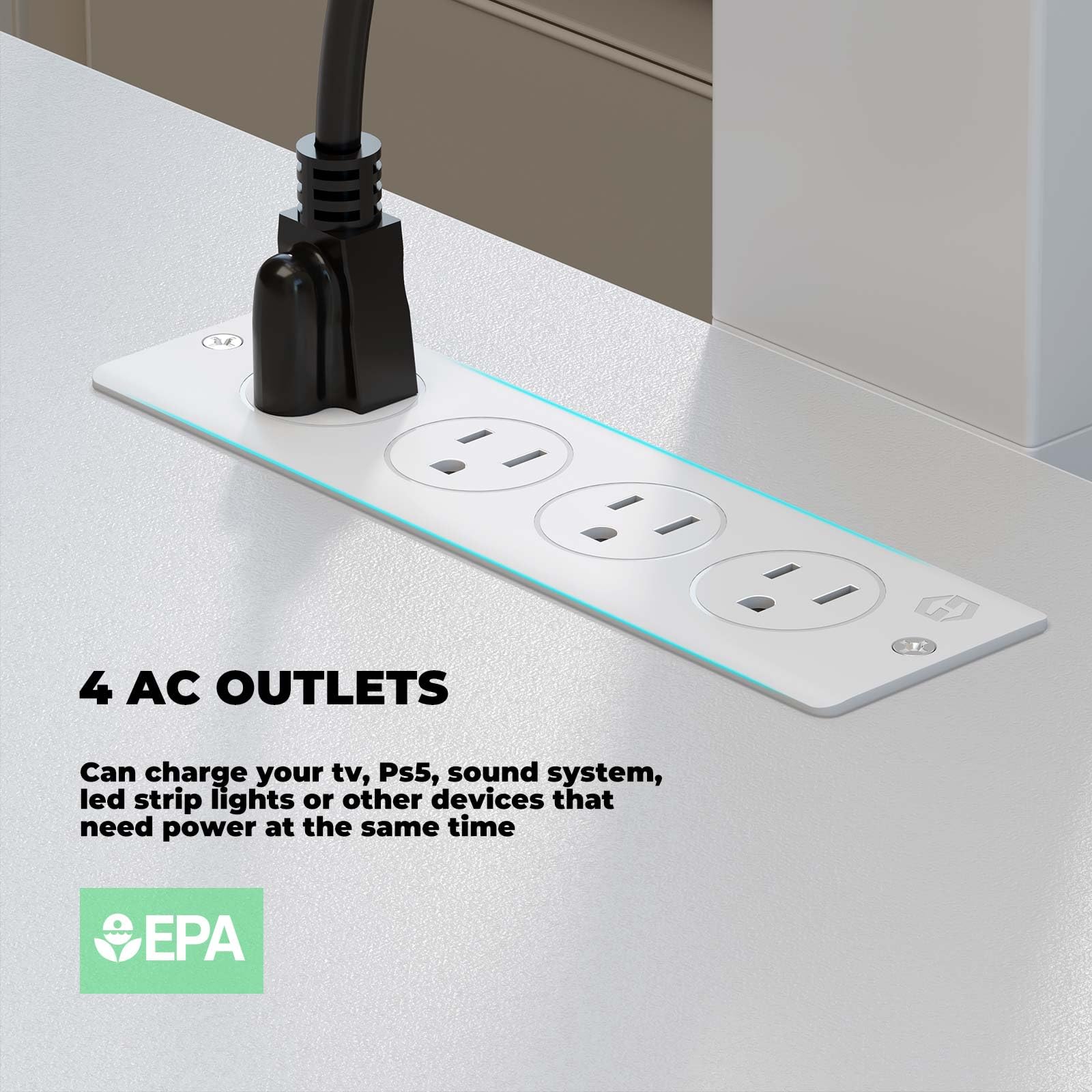 TV Stand with Mount and Power Outlet 59.1" - Swivel Height Adjustable Entertainment Center