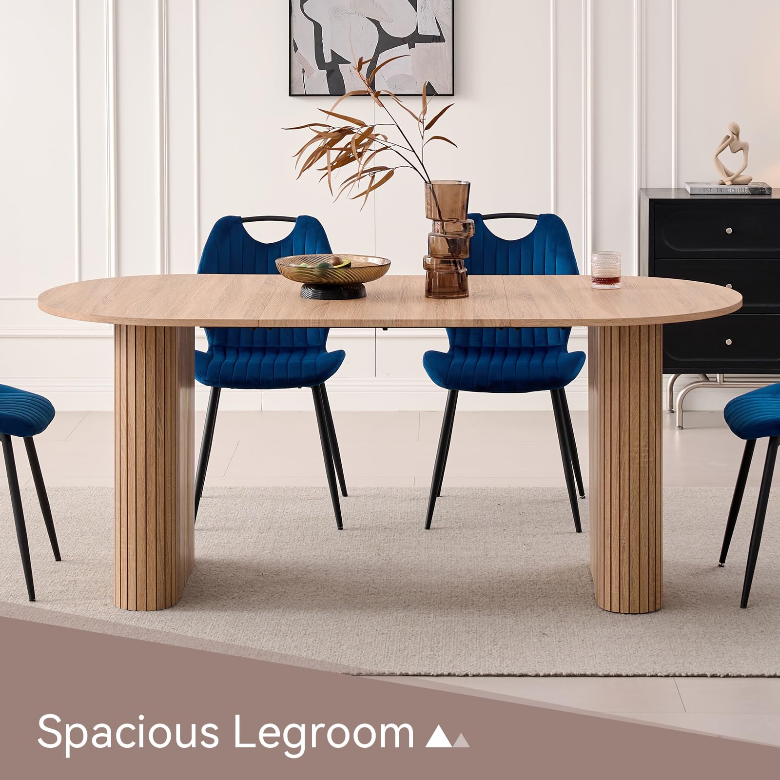 70.8" Oval Dining Table for 4-6 People