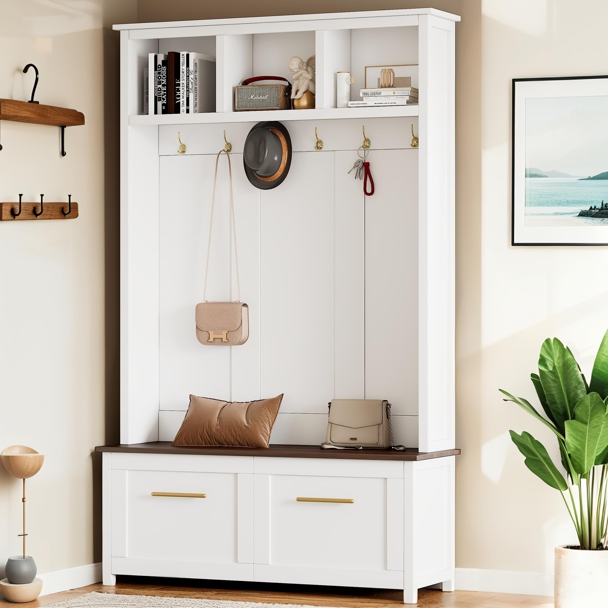 4-in-1 Storage Hall Tree with Bench