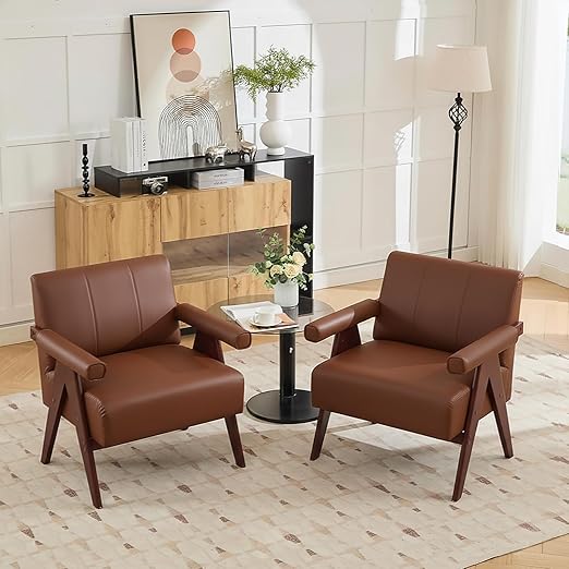 Mid Century Modern Accent Chairs Set of 2
