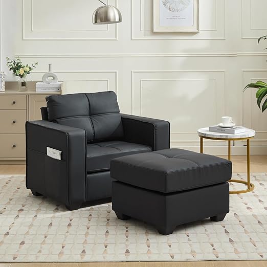 Oversized Accent Chair with Ottoman