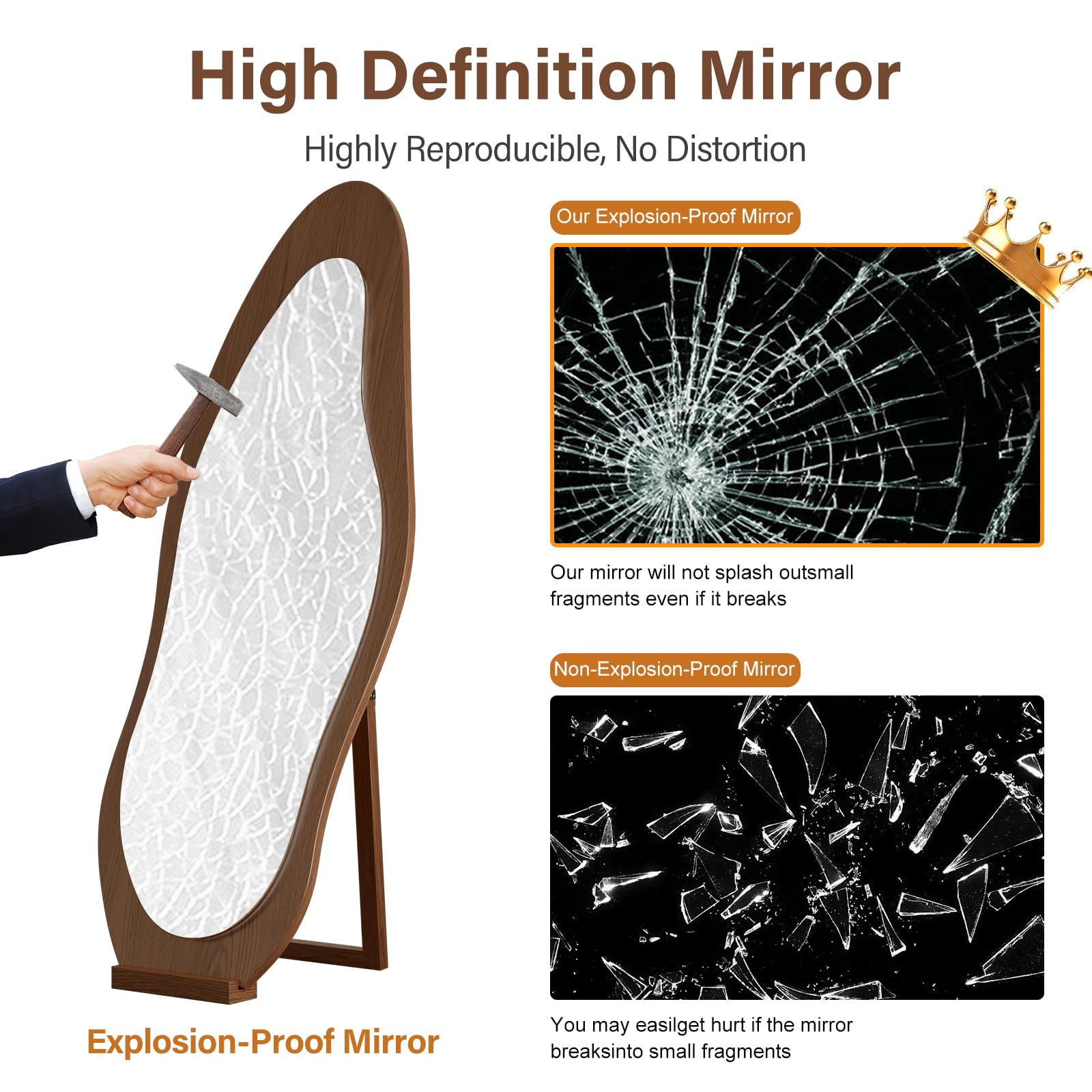 69x24 Wavy LED Full Length Mirror