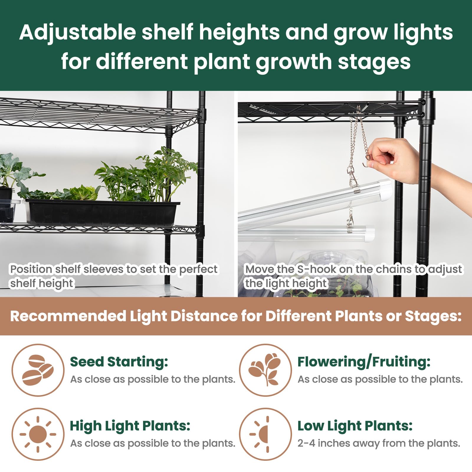 5-Tier Plant Shelf with Grow Lights