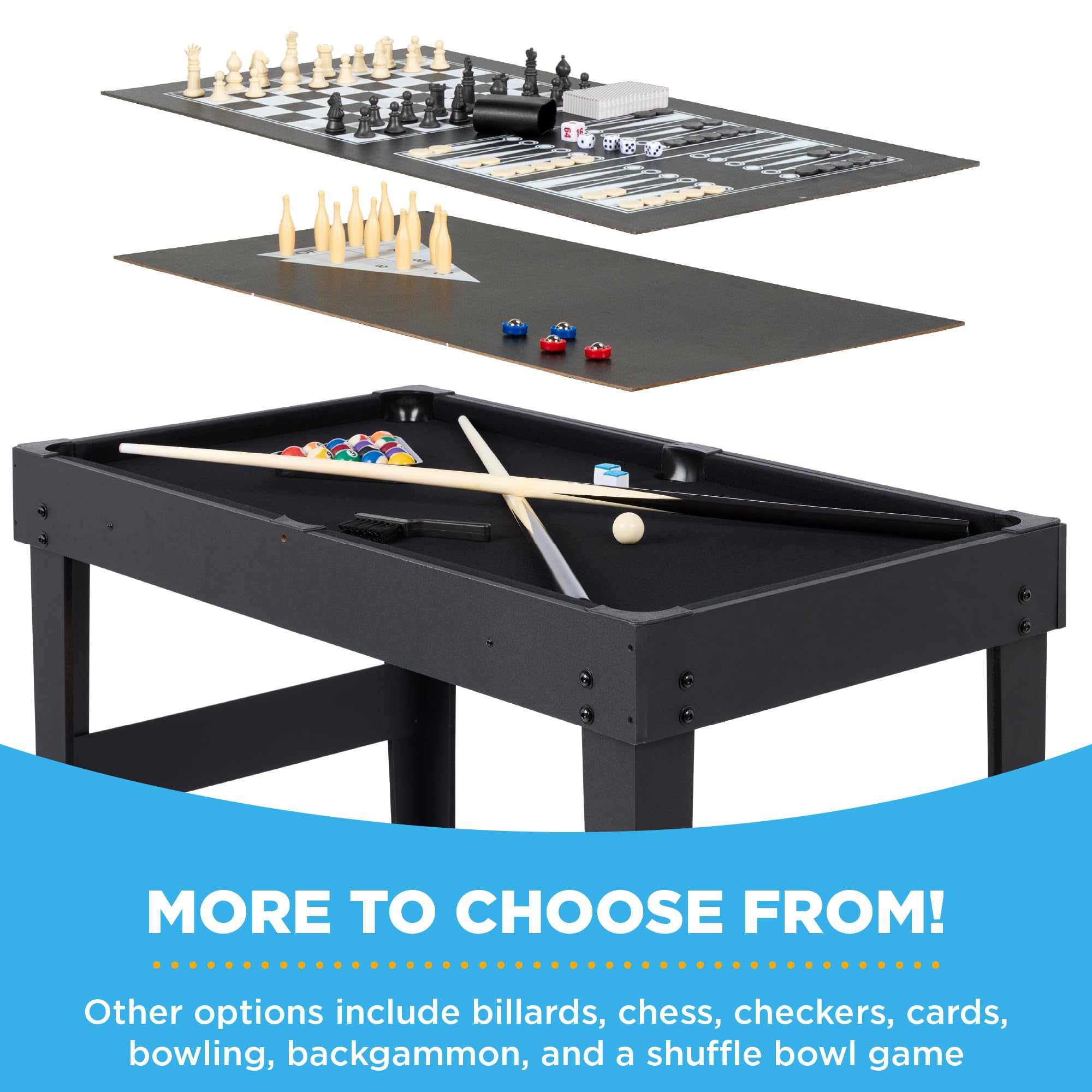 10-in-1 Multi Game Table with Pool, Foosball, Ping Pong