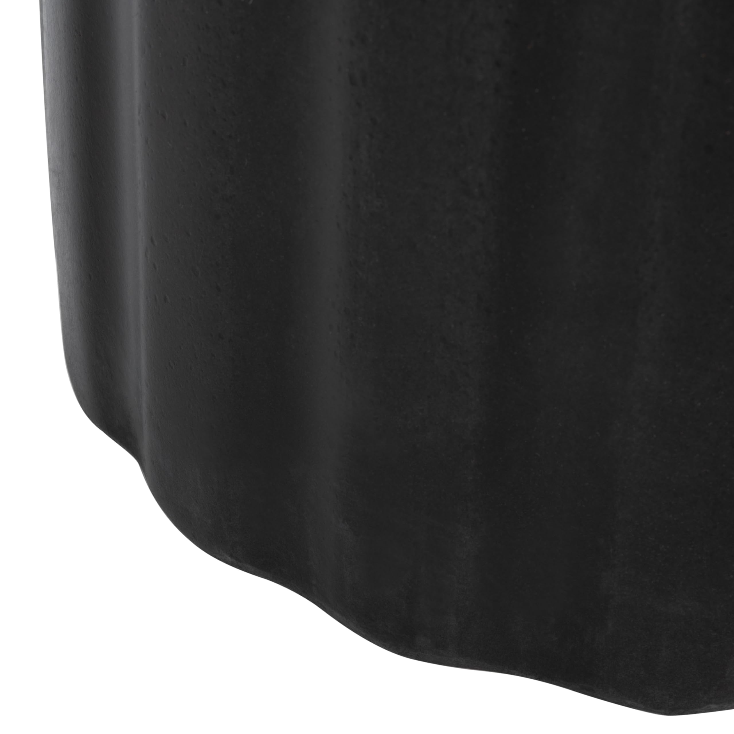 Modern Concrete Round Accent Table - Black