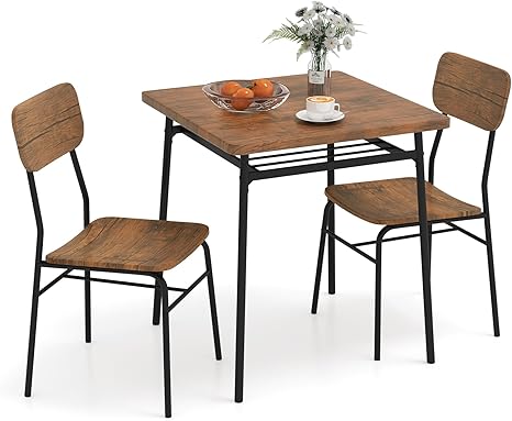 5-Piece Dining Table Set with Storage Rack