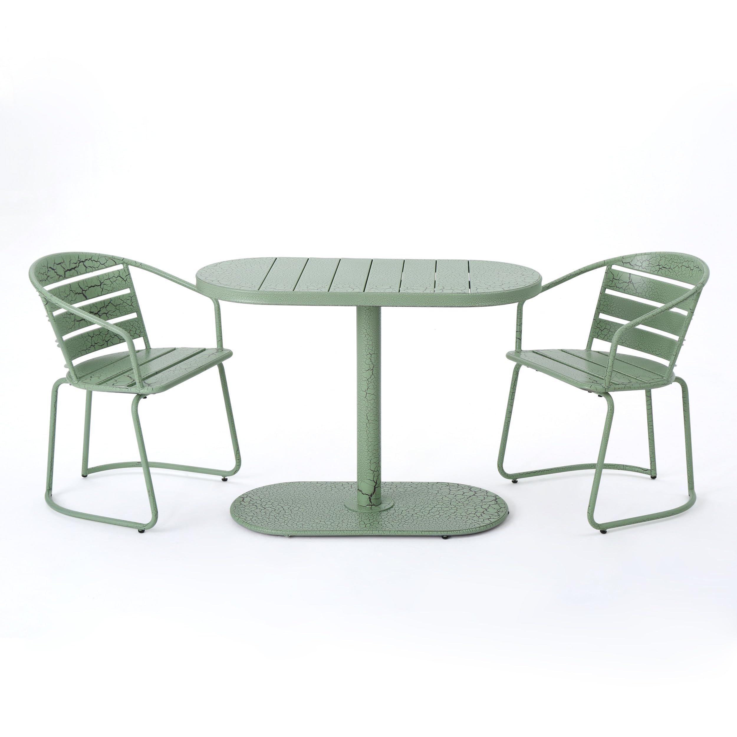 3-Piece Outdoor Bistro Set with Iron Frame