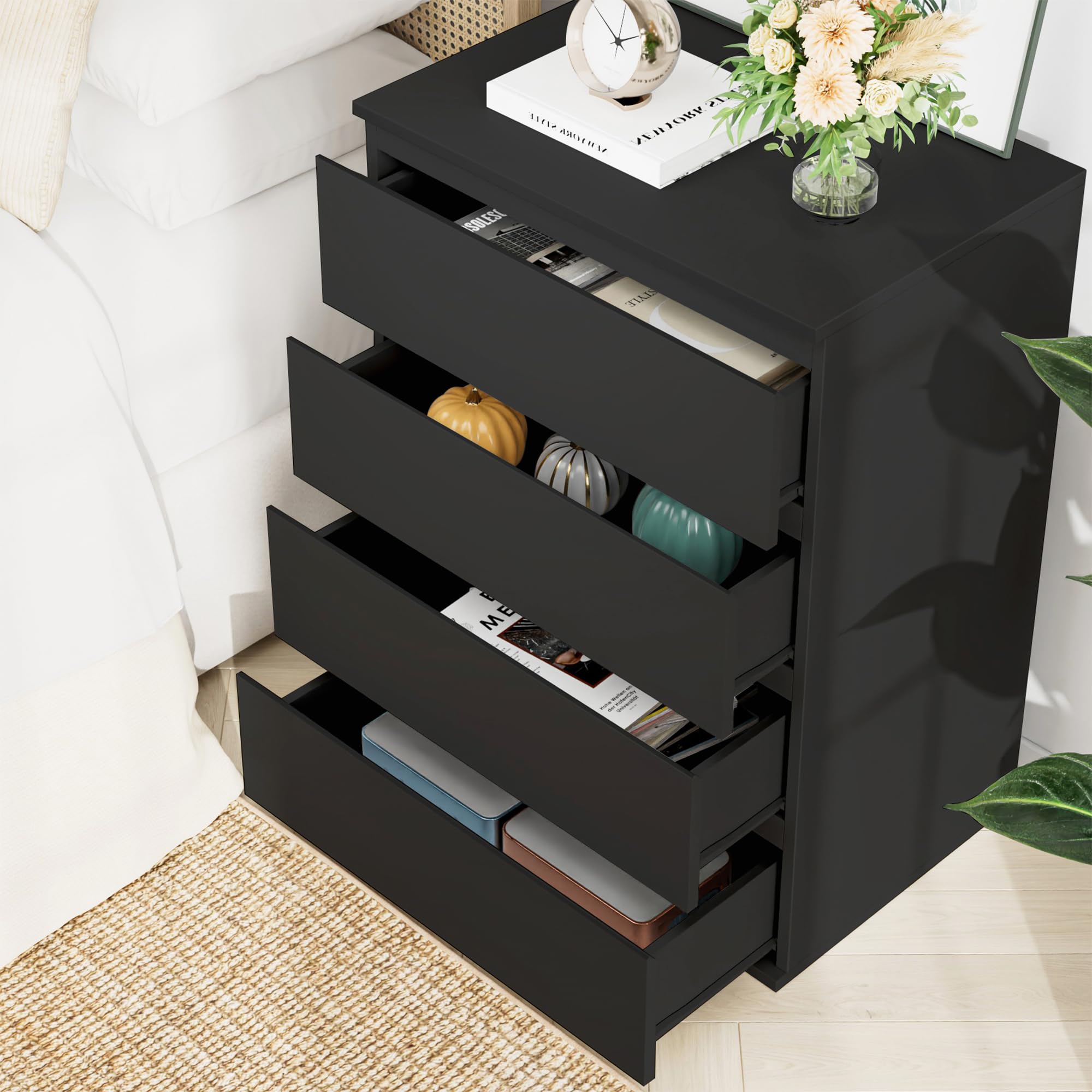 4 Drawer Dresser Modern Storage Chest