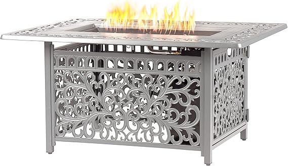 Rectangular Aluminum Propane Fire Pit Table