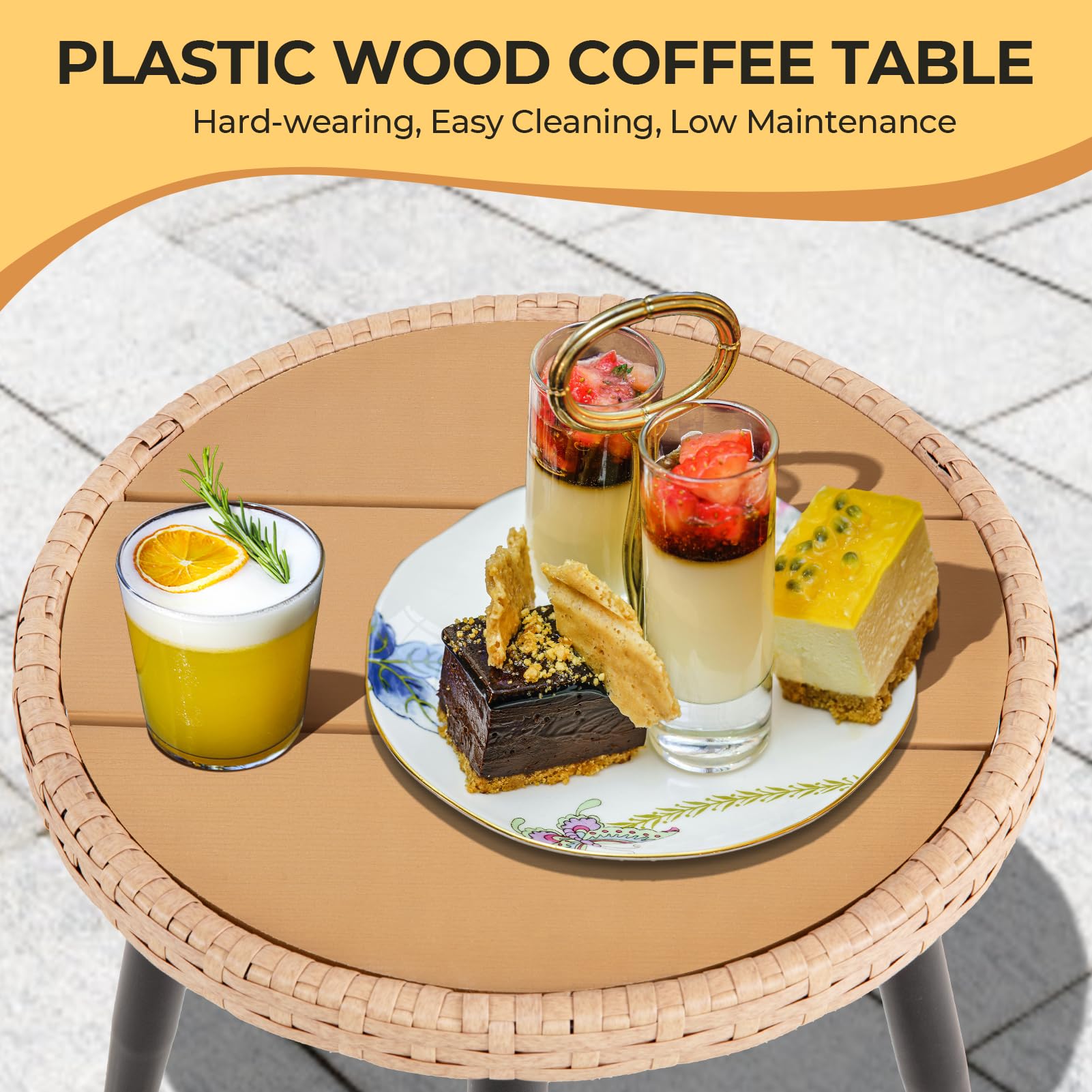 5 Piece Patio Bistro Set with Ottoman