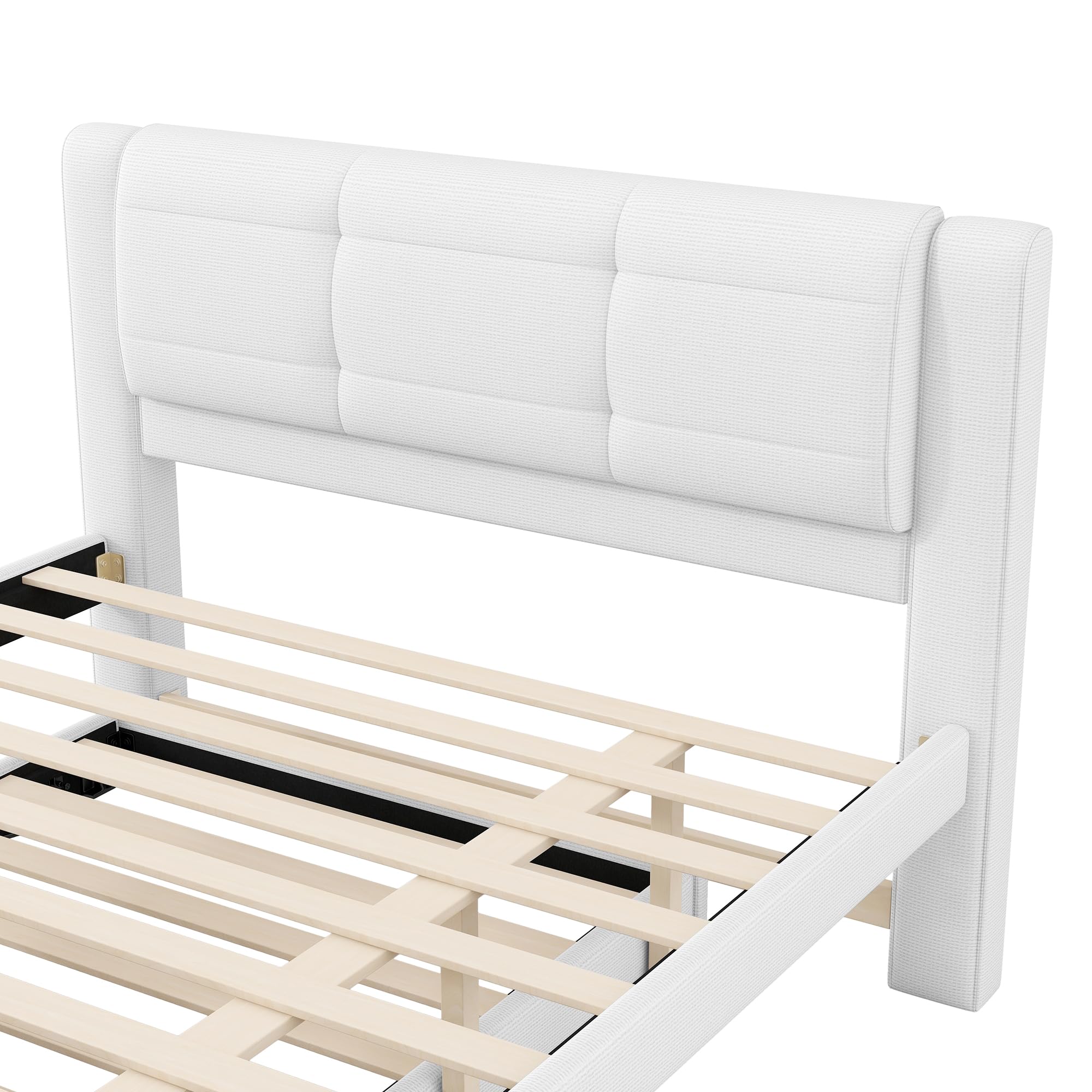 Full Size Upholstery Platform Bed with Trundle