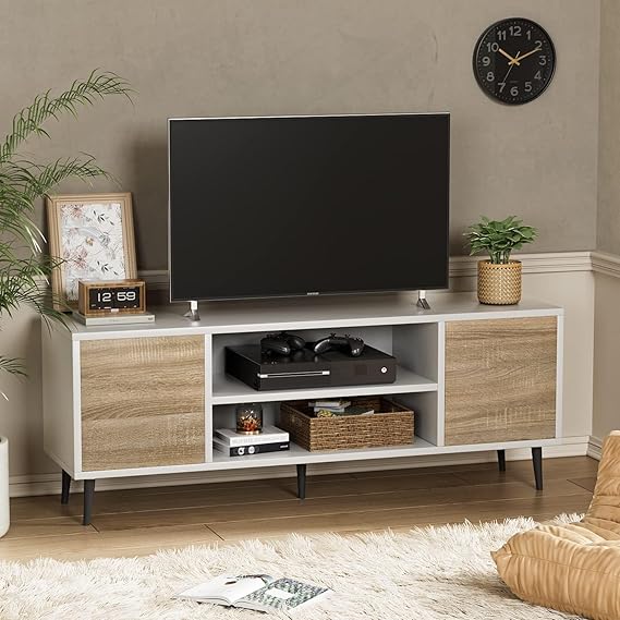 Modern TV Stand for 65" Television with Storage Cabinets