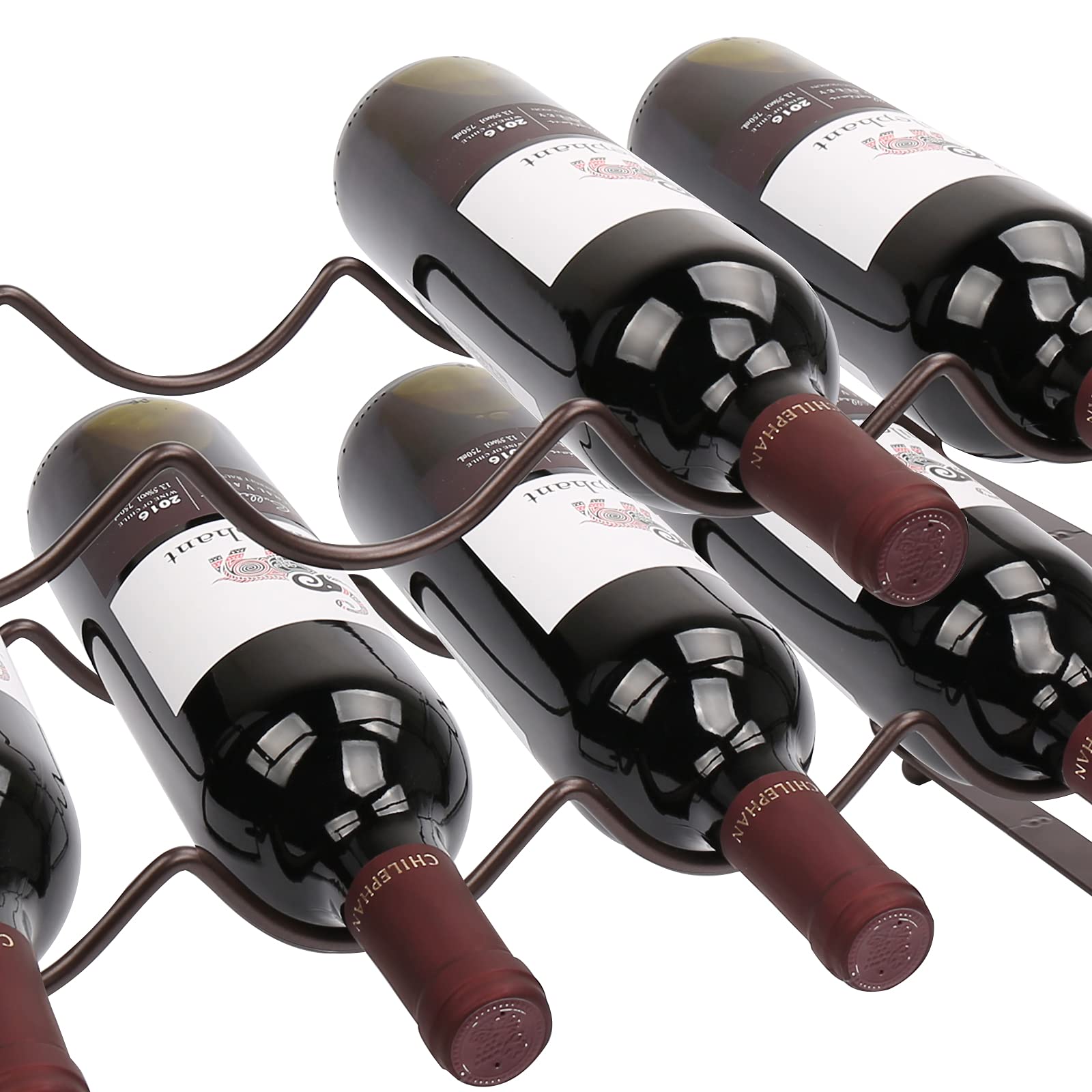 2 Tier Stackable Wine Rack - 8 Bottle Countertop Storage