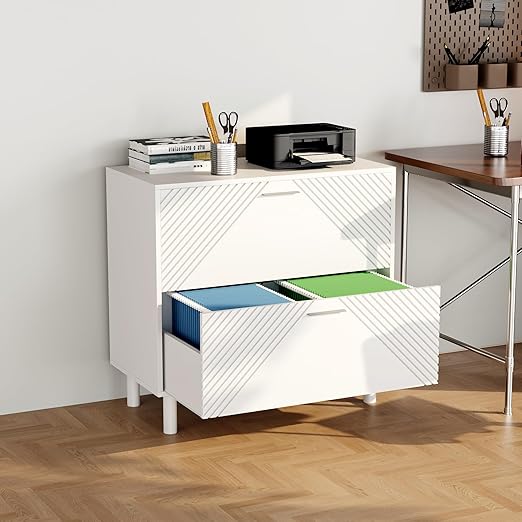 Double Drawer Horizontal File Cabinet with Adjustable Hanging Rails