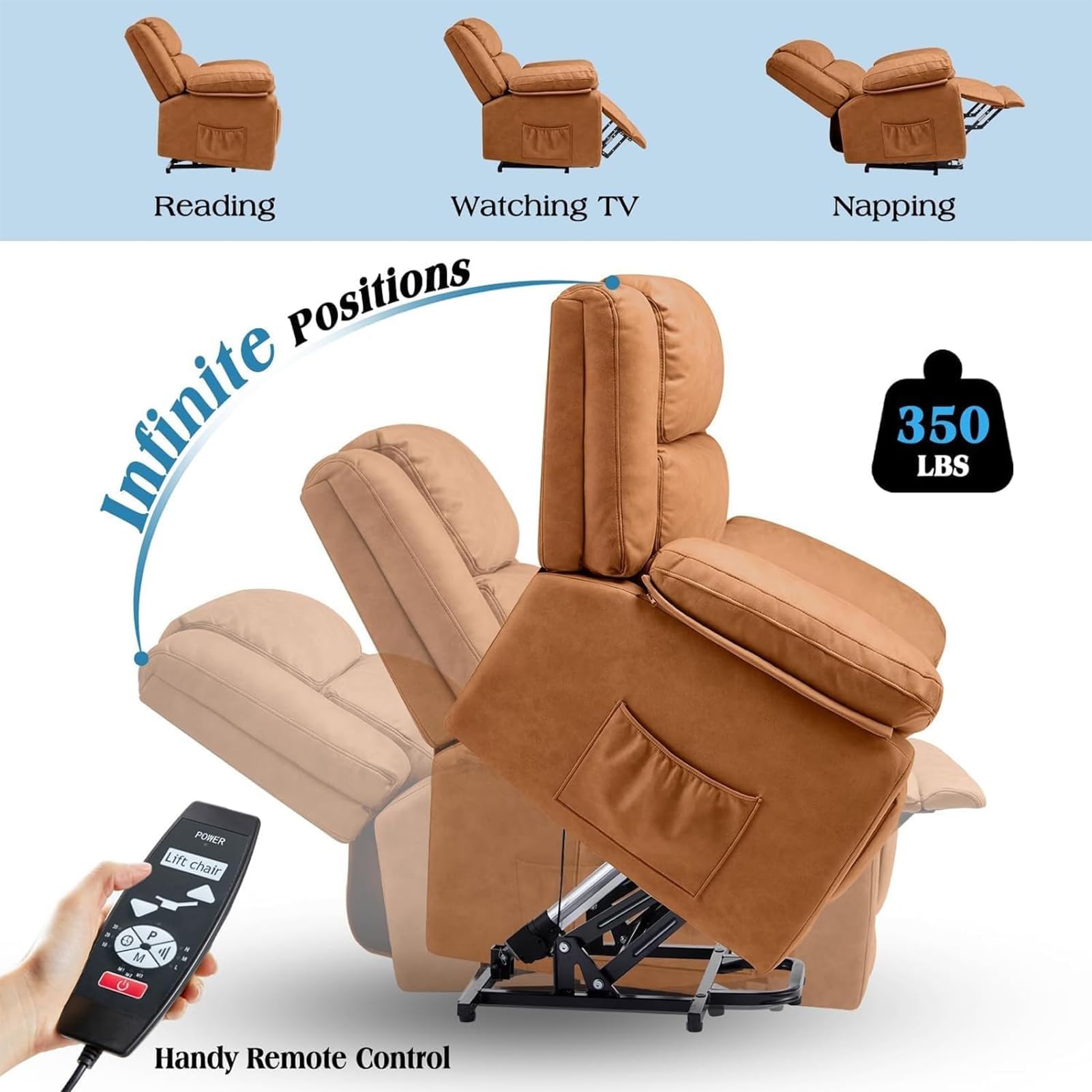 Electric Power Lift Recliner Chair with Massage and Heat