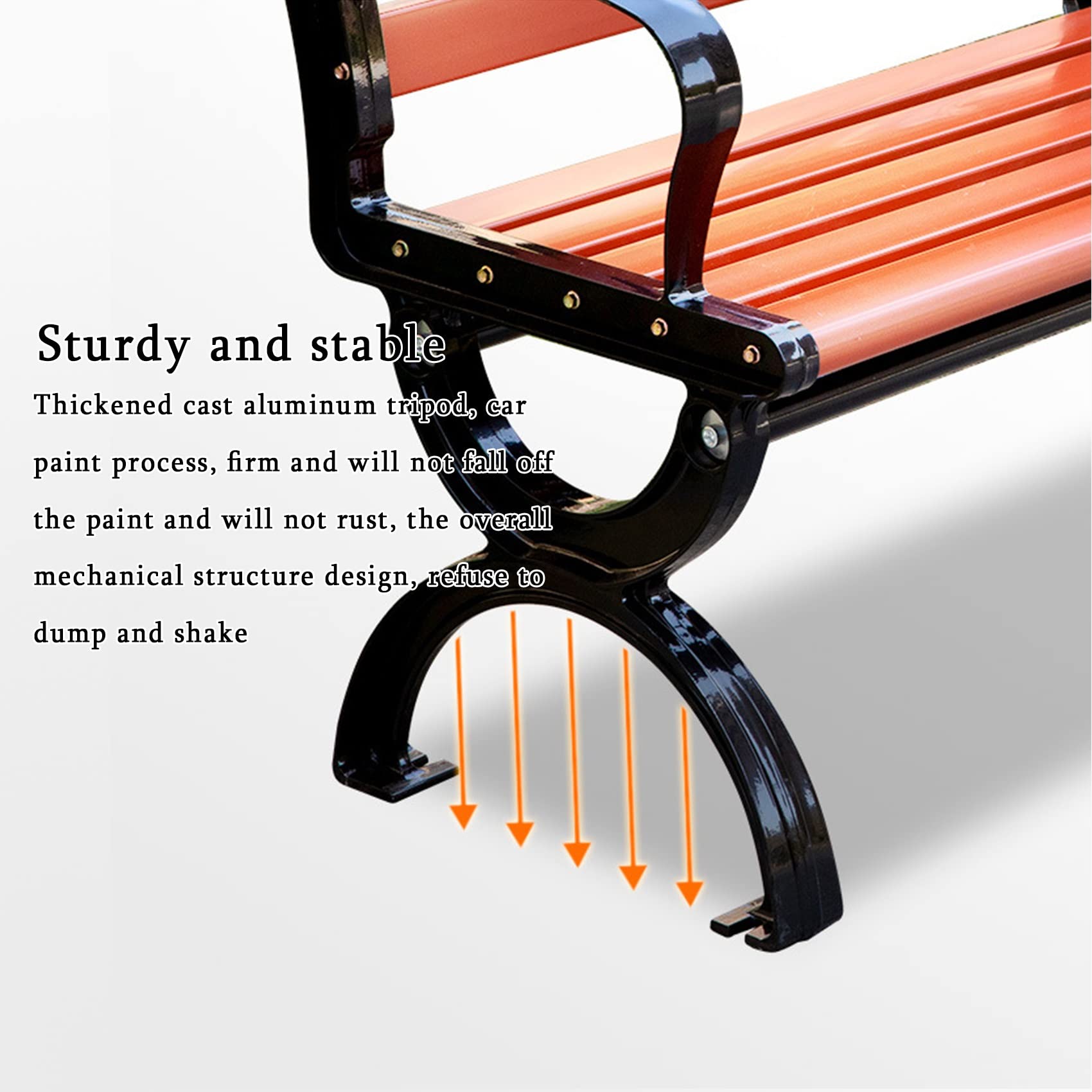 Outdoor Garden Bench with Backrest