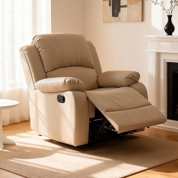 Manual Recliner Chair with Adjustable Push Back