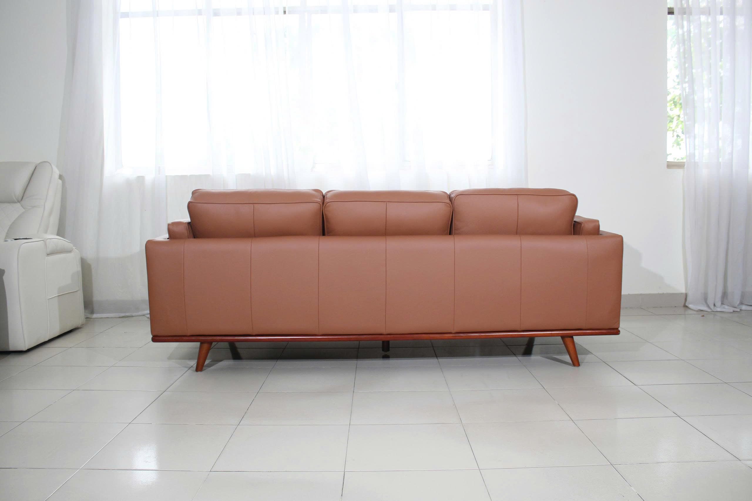 Italian Leather Sofa 89 Inch