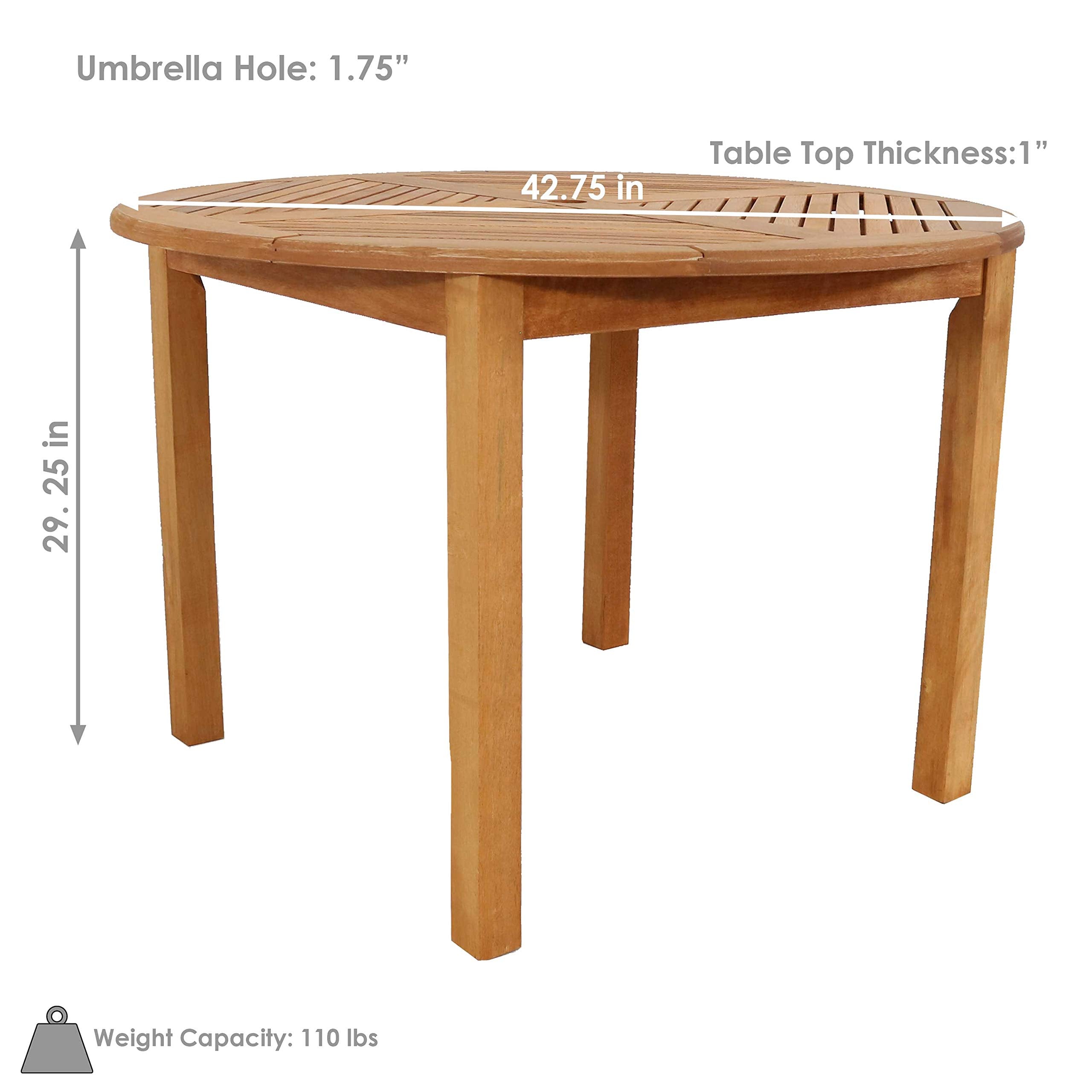 Round Outdoor Dining Table with Umbrella Hole