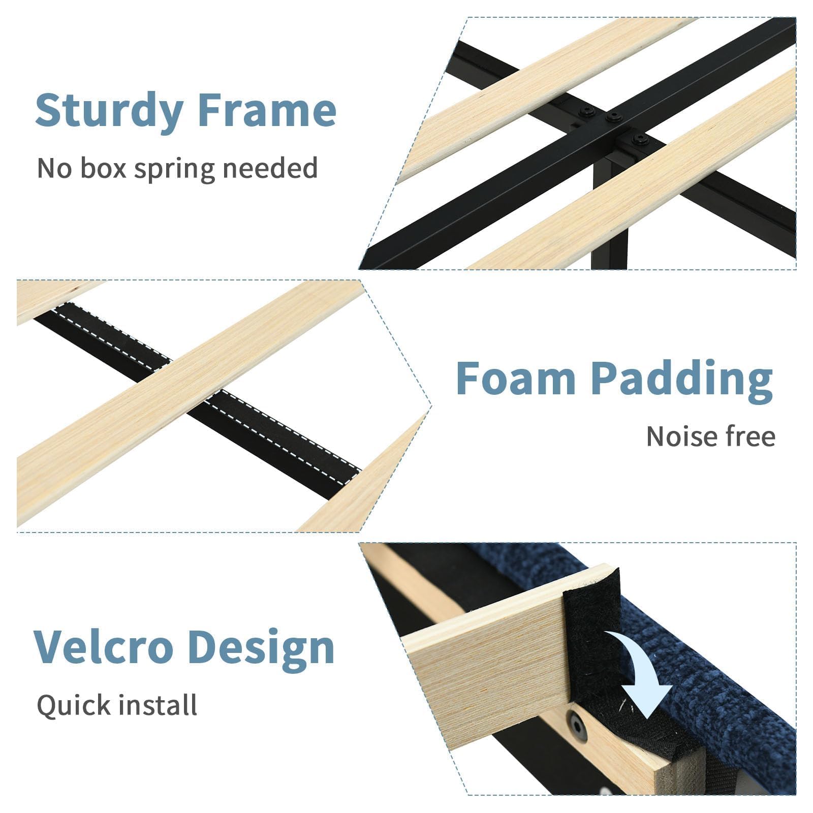 Twin Bed Frame with Headboard