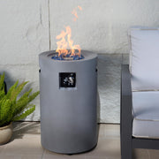 17 Inch Propane Fire Column with Glass Stone and Rain Cover