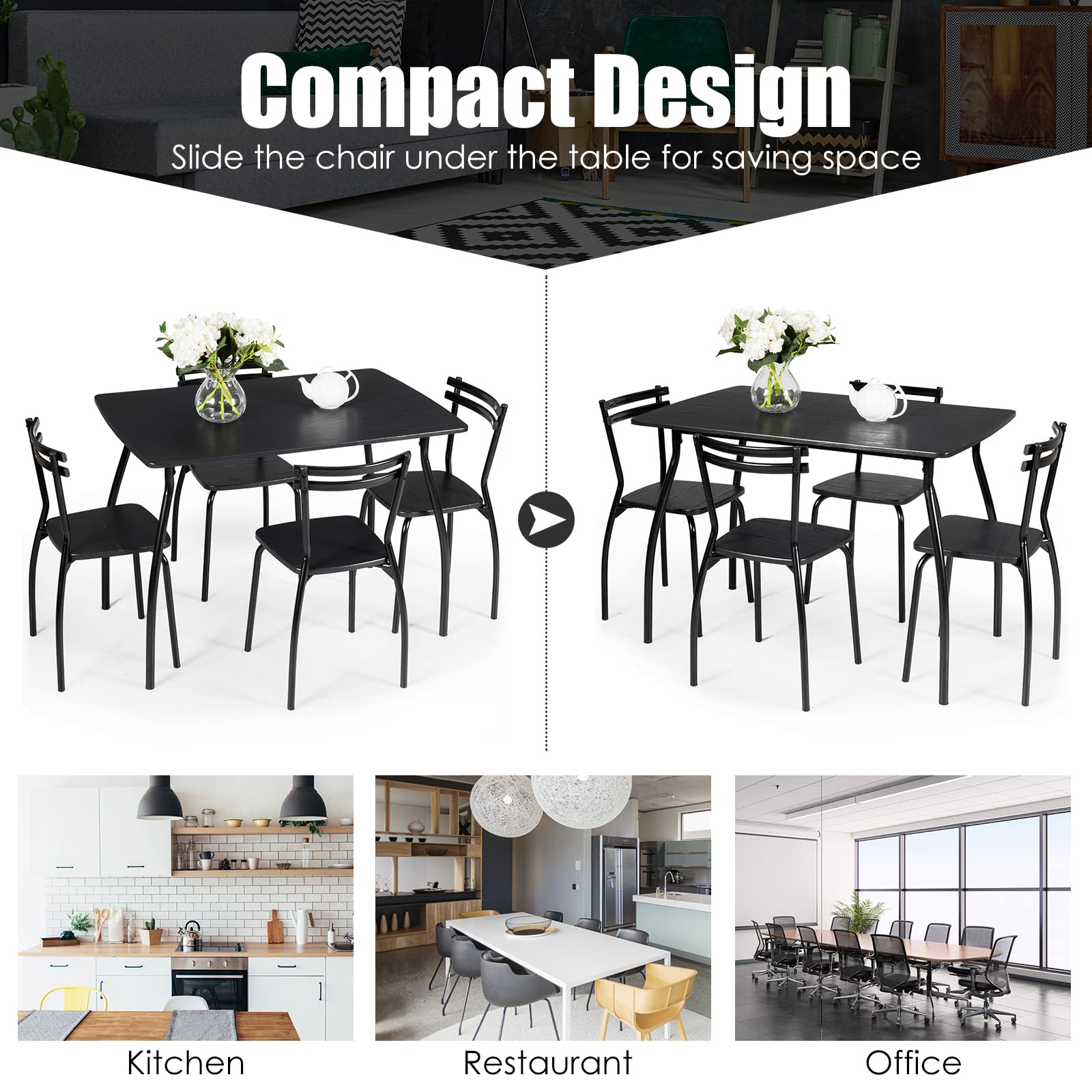 5 Piece Dining Table Set for 4