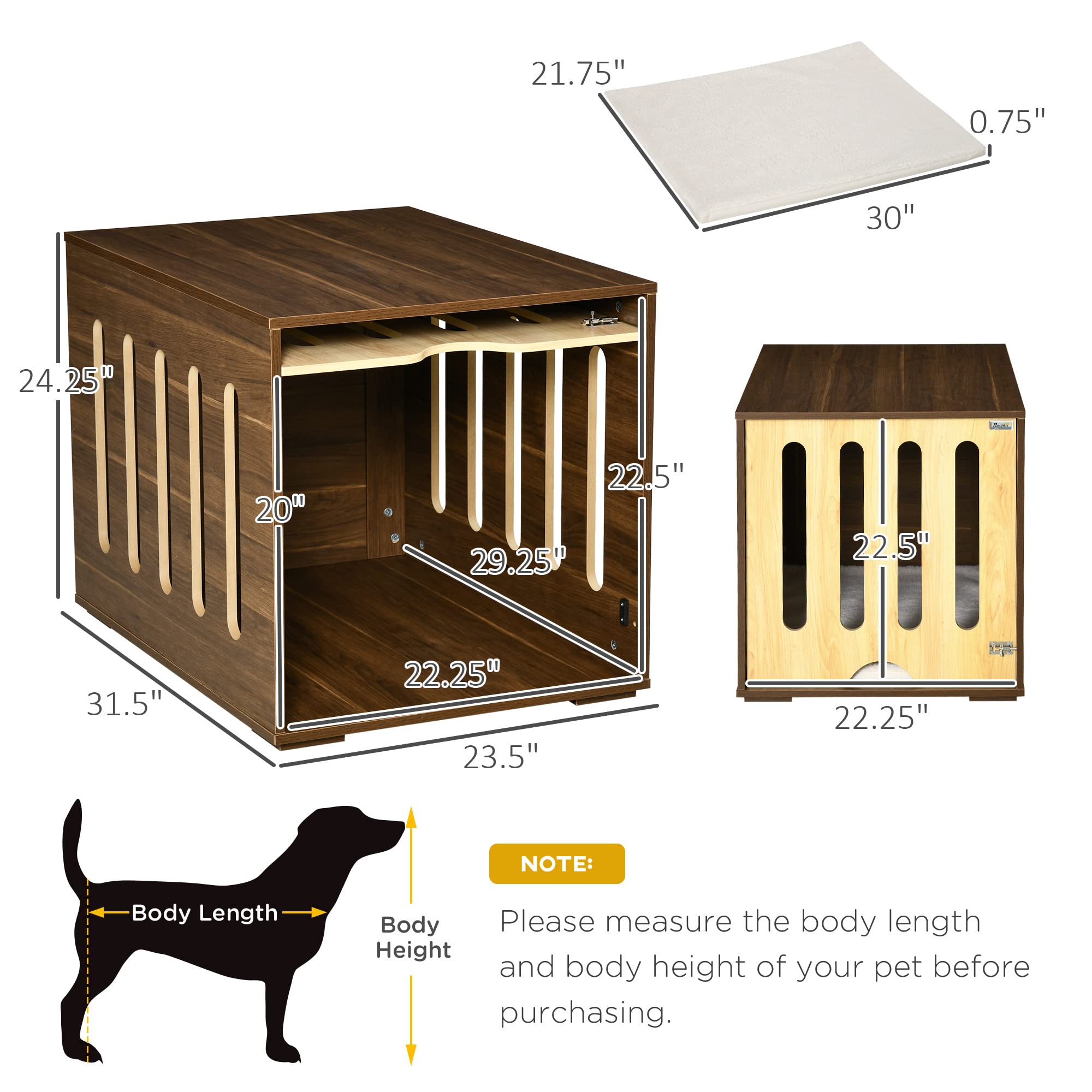 Furniture Style Dog Crate End Table with Cushion
