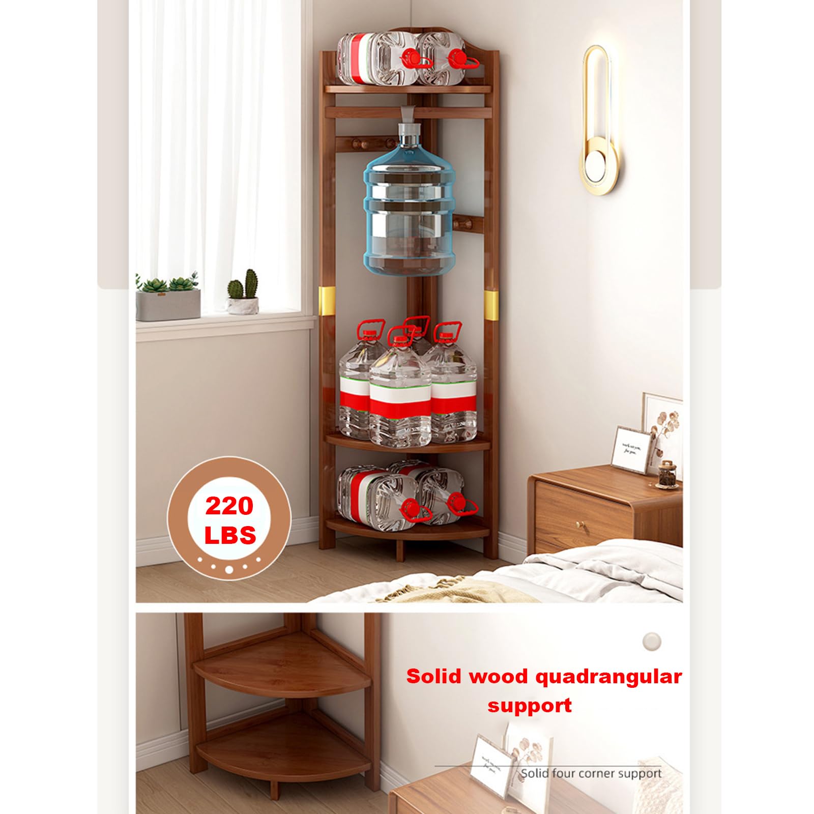 Corner Coat Rack with Storage Basket