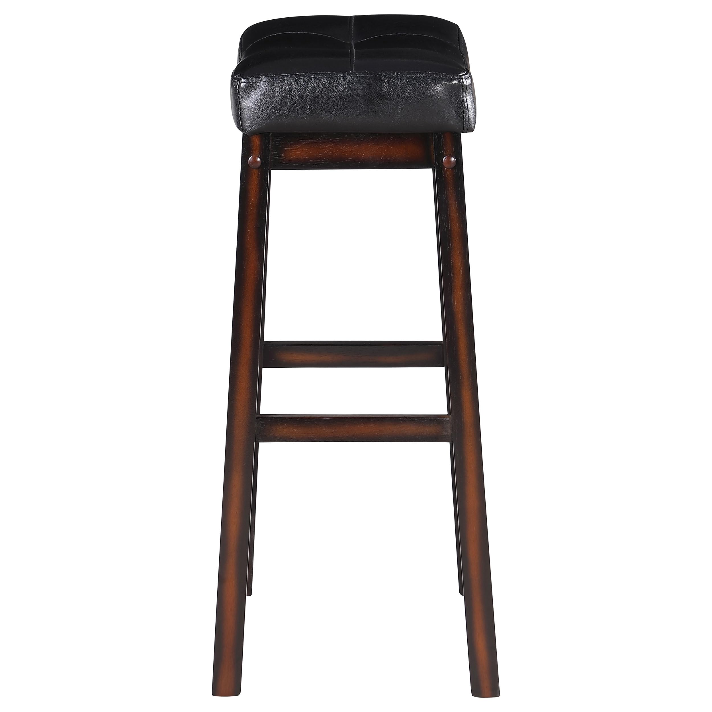 Upholstered Bar Stool Set of 2 - Cappuccino Finish