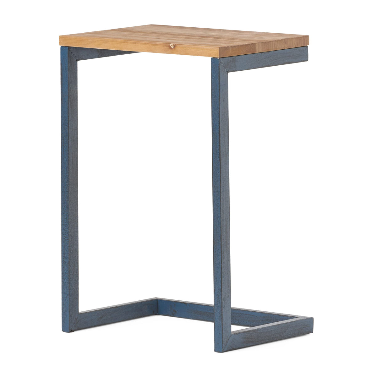 Fir Wood and Iron Nesting Side Tables Set of 3