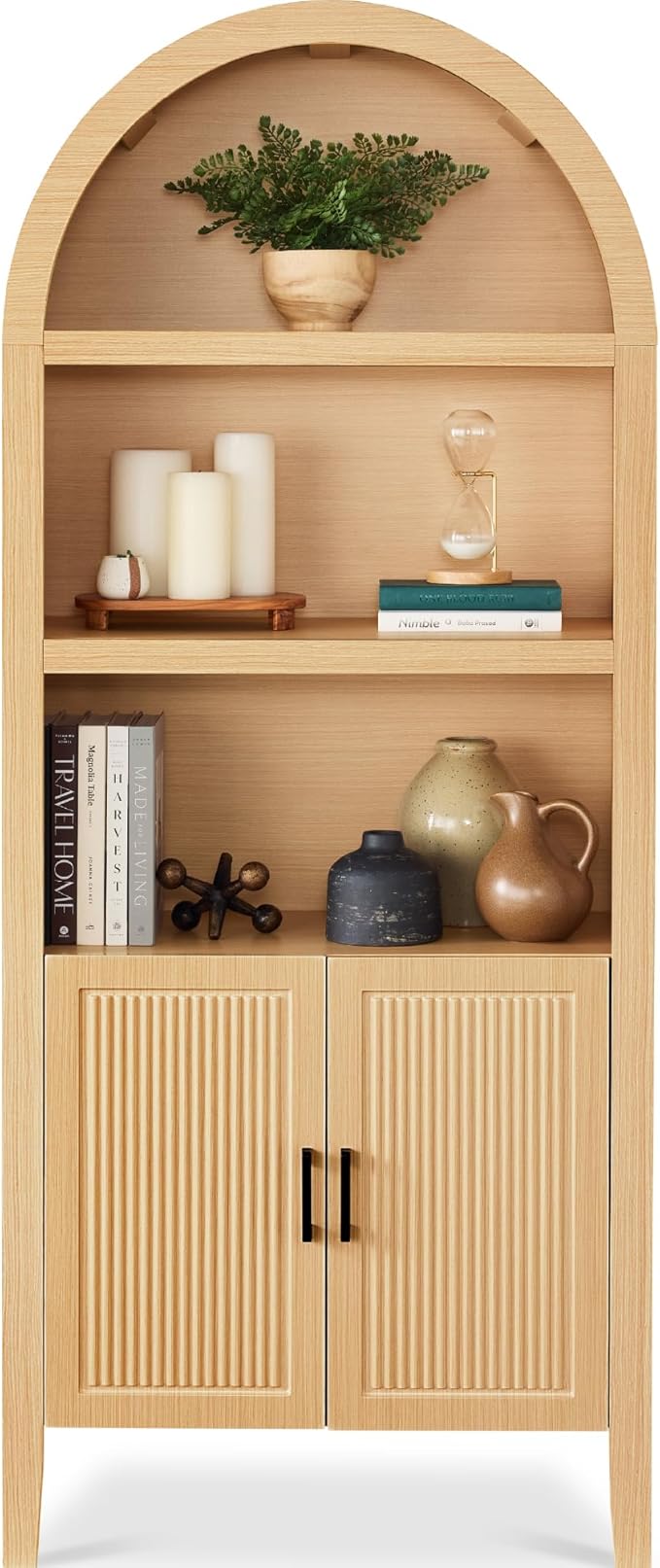 72-Inch Tall Arched Pantry Cabinet with Adjustable Shelves