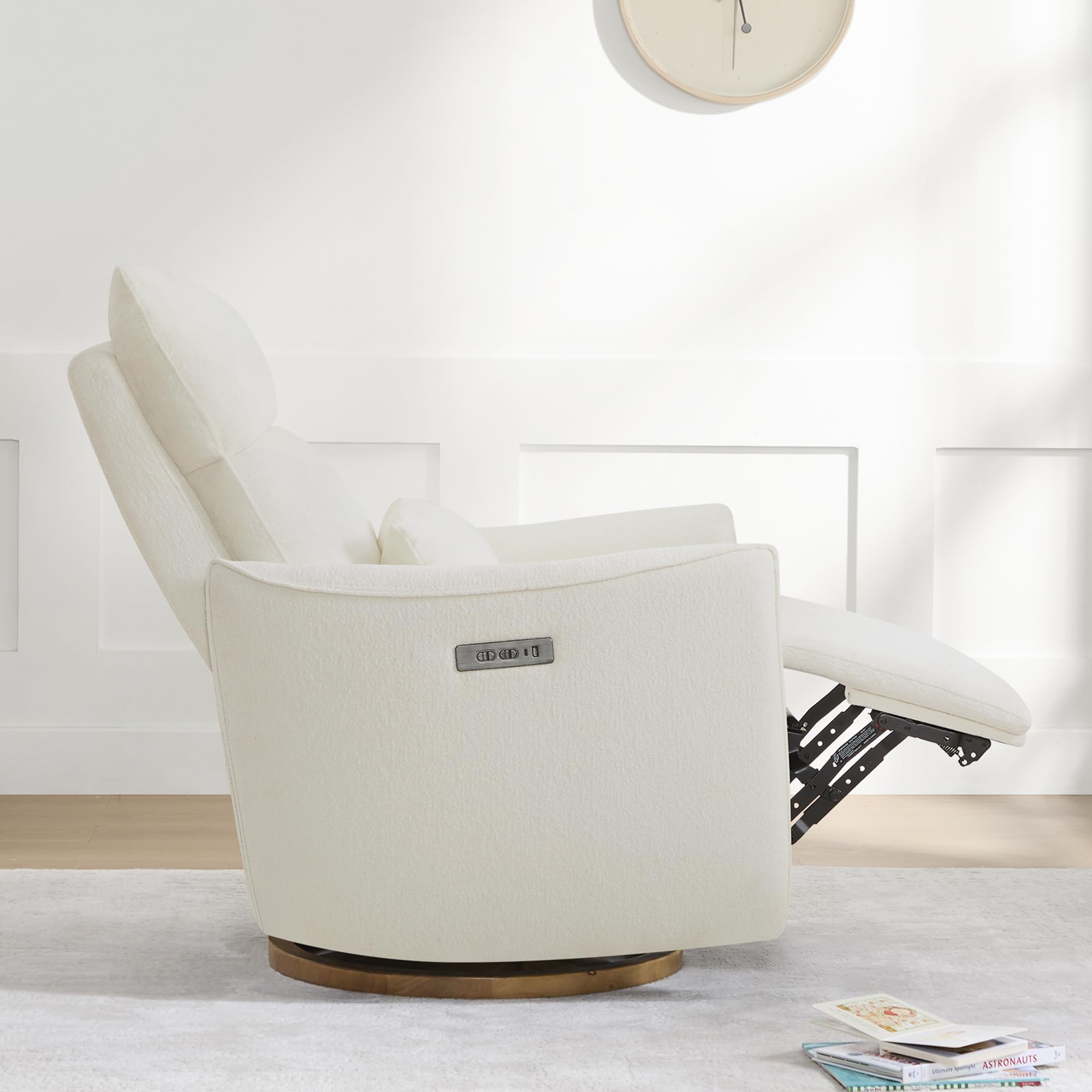 Swivel Rocker Recliner Chair with Power Headrest