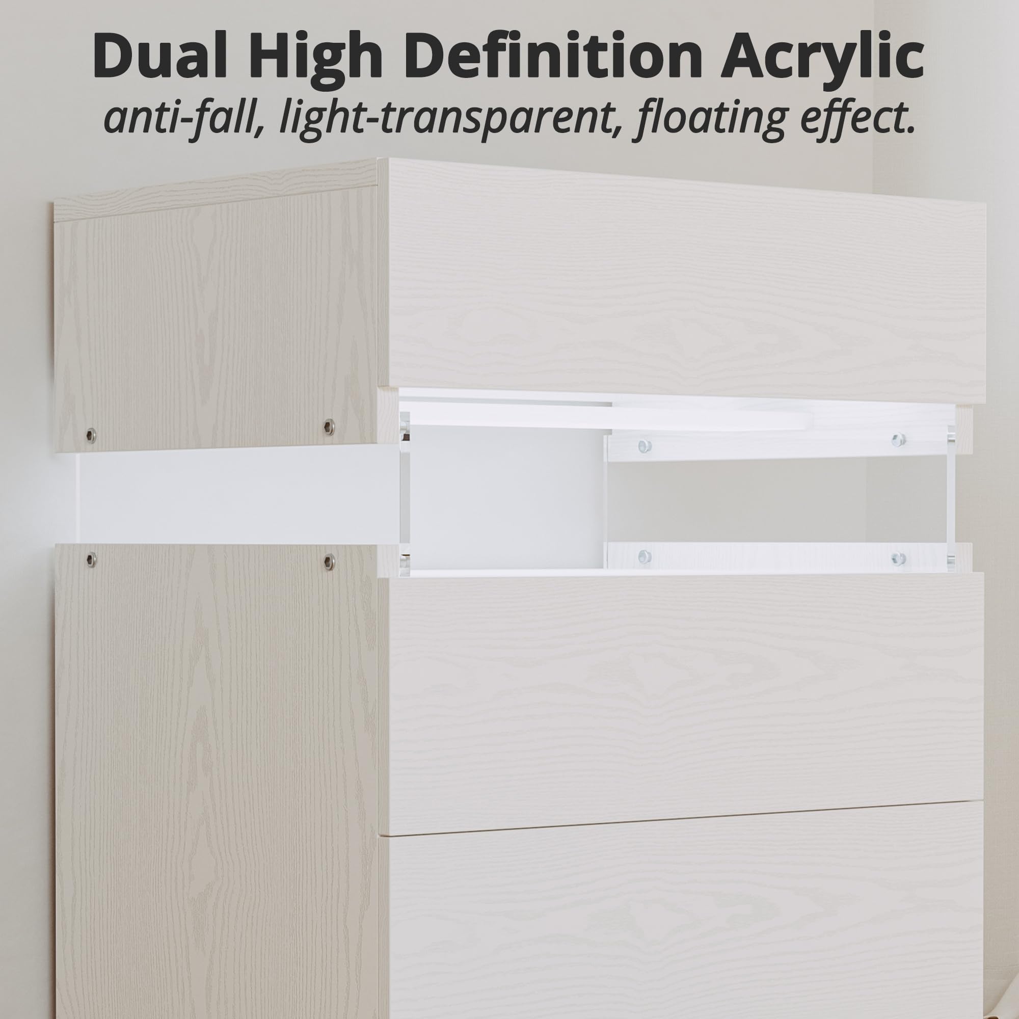 3-Drawer Nightstand with RGB LED Lighting